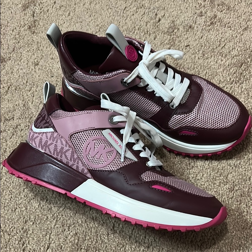 Michael Kors Pink and Burgundy Women's Sneakers - Picture 2 of 7